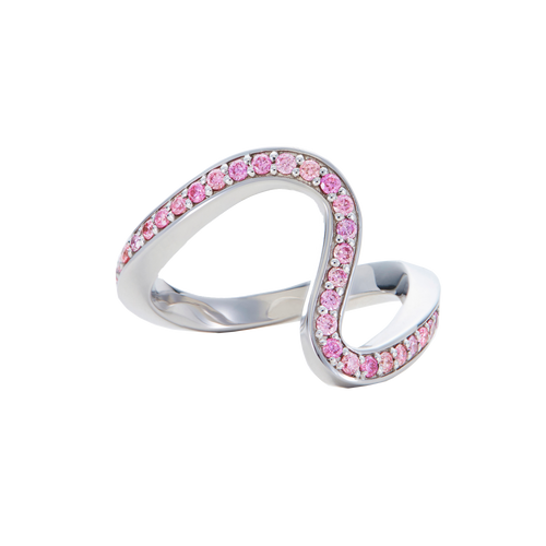 Figure ring with pink diamonds - Lab-Grown Pink Diamond Figure Ring - The Future Rocks - 1