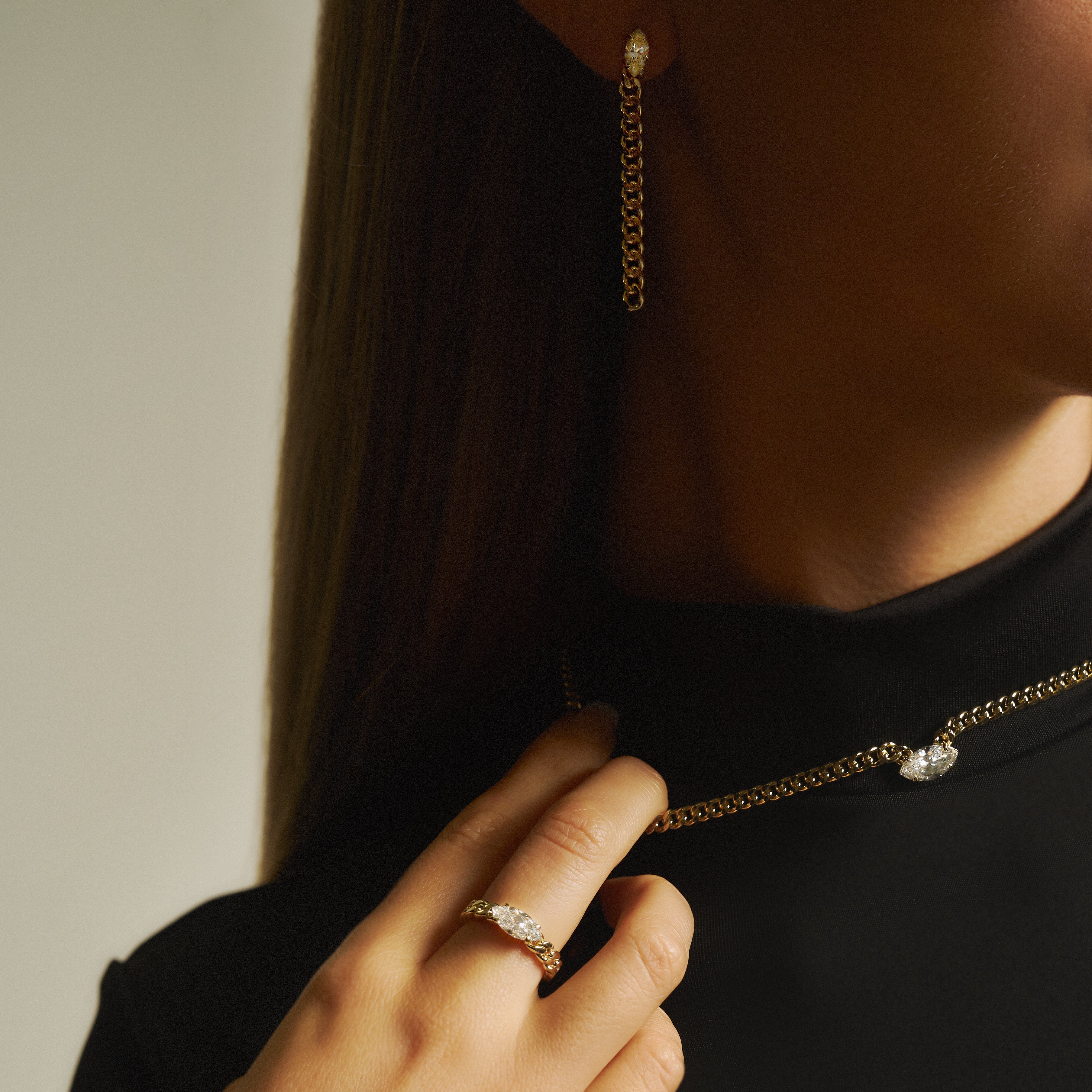 Anya marquise curb-link earrings 1ct - Anya marquise curb-link earrings 1ct -  The Future Rocks -    6