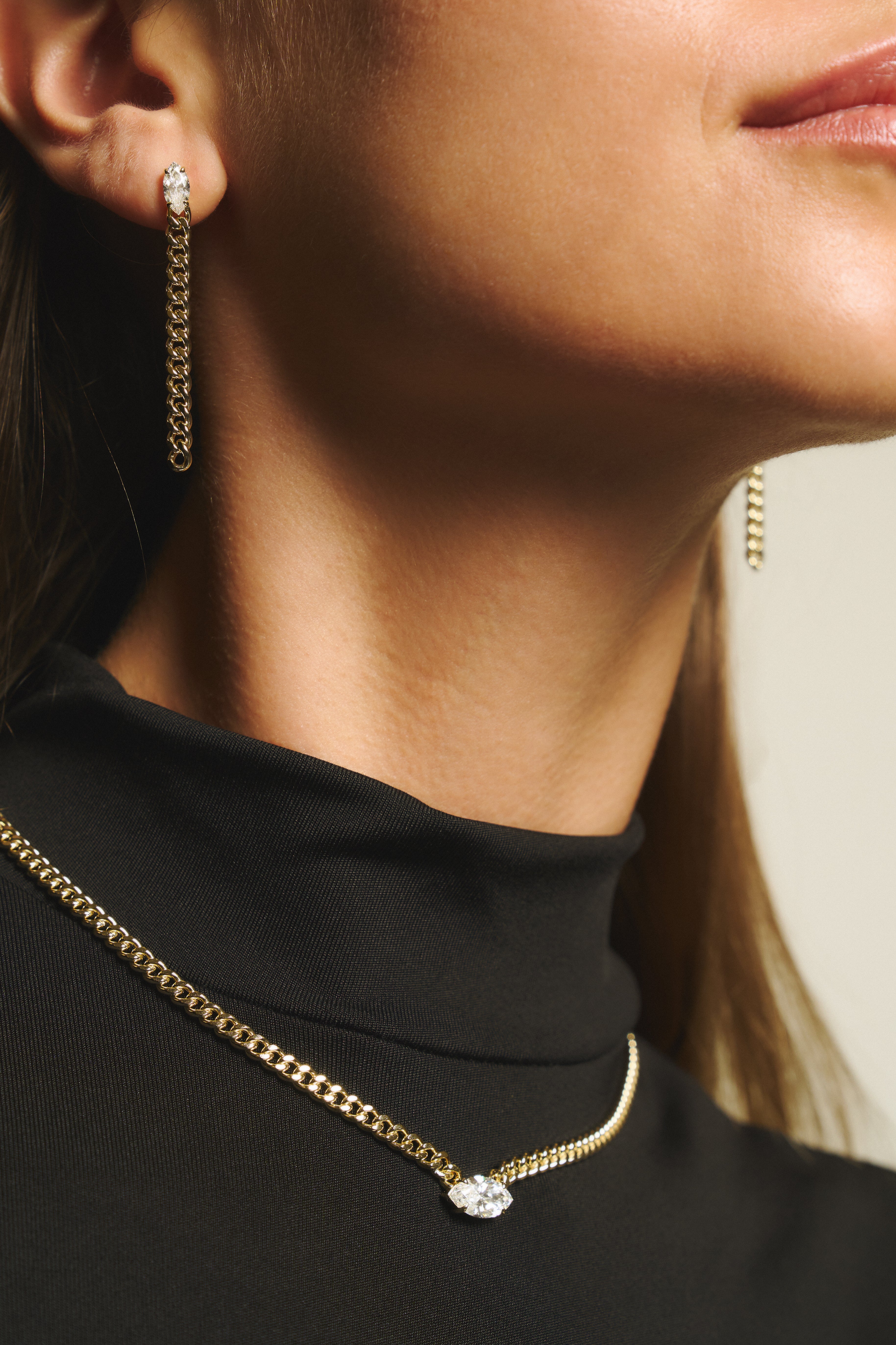 Anya marquise curb-link earrings 1ct - Anya marquise curb-link earrings 1ct -  The Future Rocks -    2