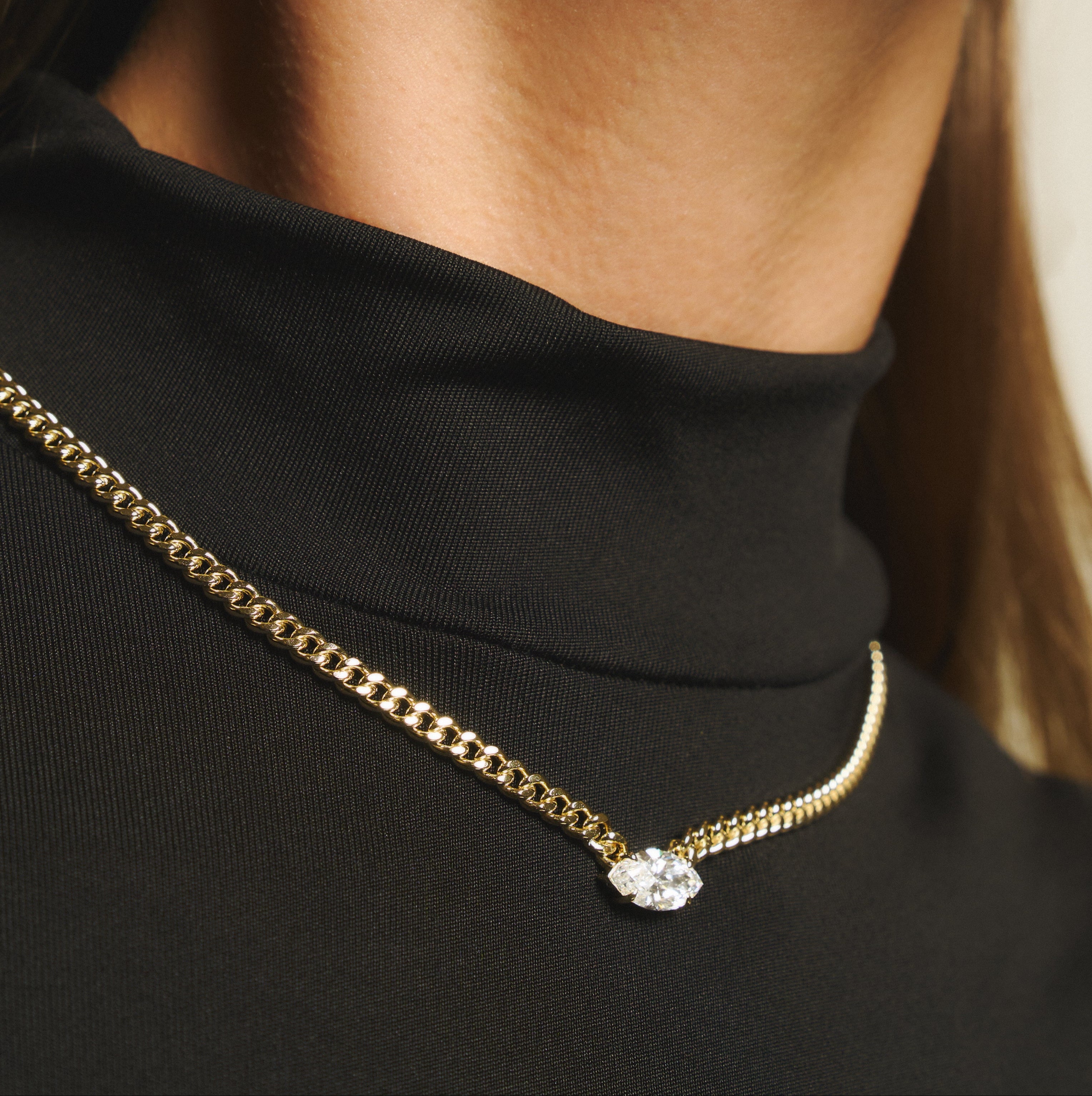 Marquise curb-link necklace 2ct - Marquise curb-link necklace 2ct - The Future Rocks - 2