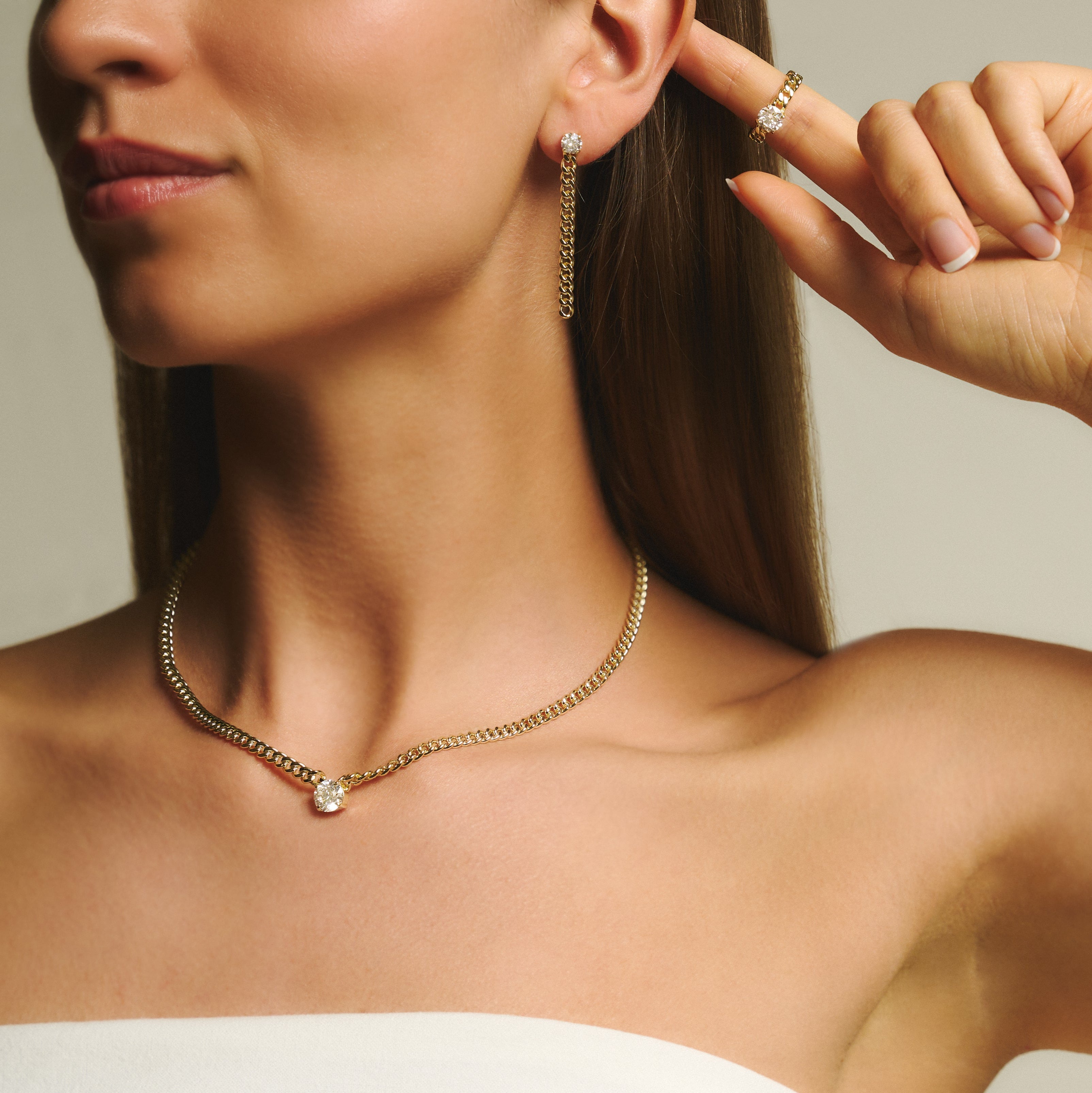 Stella round curb-link necklace 2ct - Stella round curb-link necklace 2ct -  The Future Rocks -    2