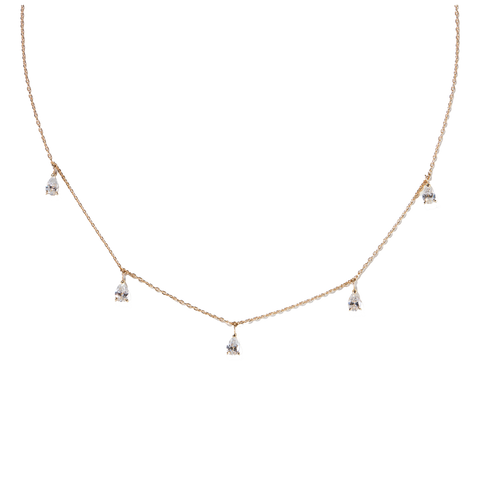  5 pieces pear shaped diamond necklace - 5 Stone Pear Shaped Diamond Necklace -  The Future Rocks  -    1 