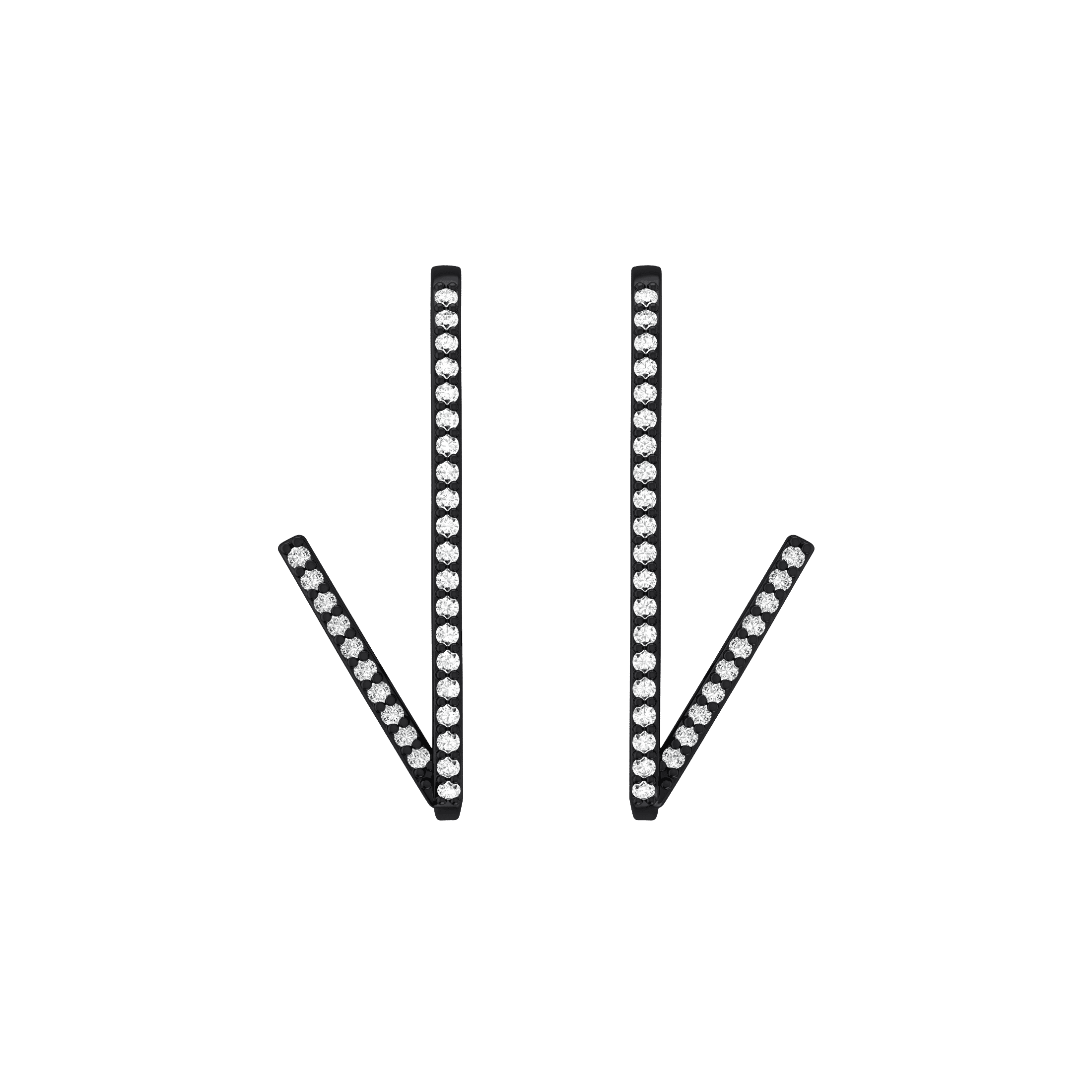 Black romance earrings - Black Rhodium Diamond Earrings - The Future Rocks - 3
