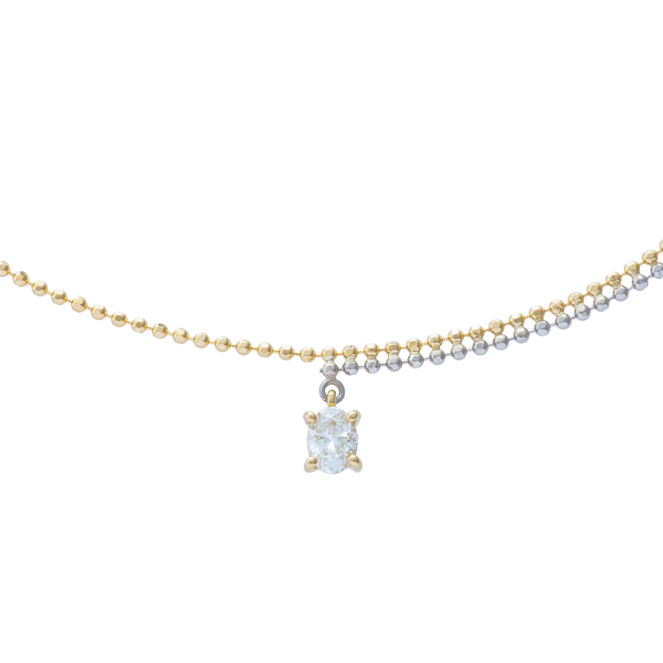 Pixel 0.15ct oval chain necklace - Pixel 0.15ct oval chain necklace -  The Future Rocks -    1