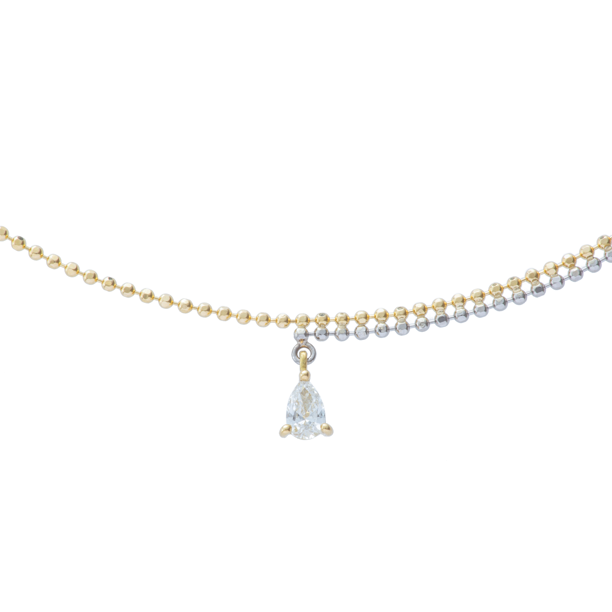 Pixel 0.12ct pear chain necklace - Pixel 0.12ct pear chain necklace -  The Future Rocks -    1
