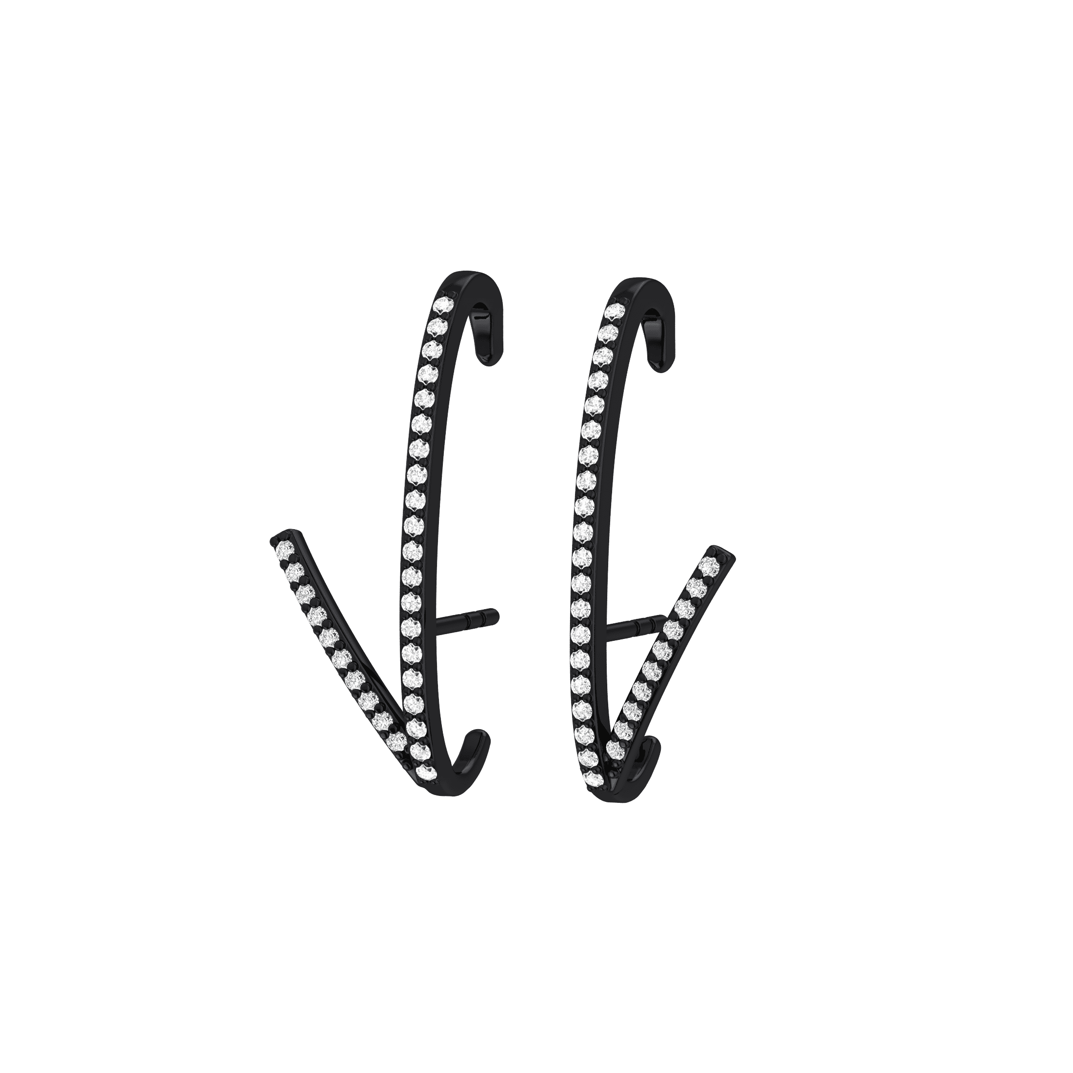 Black romance earrings - Black Rhodium Diamond Earrings - The Future Rocks - 1