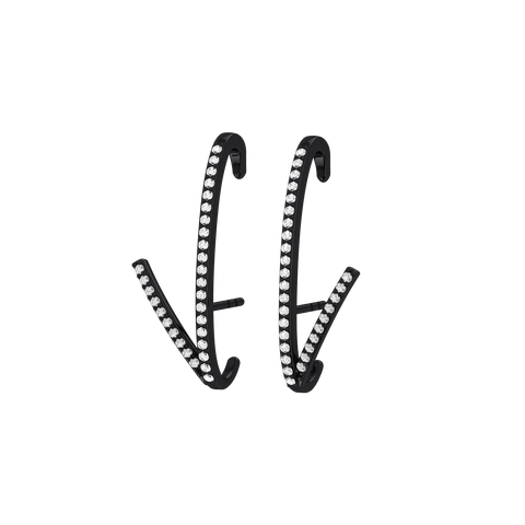  Black romance earrings - Black Rhodium Diamond Earrings -  The Future Rocks  -    1 