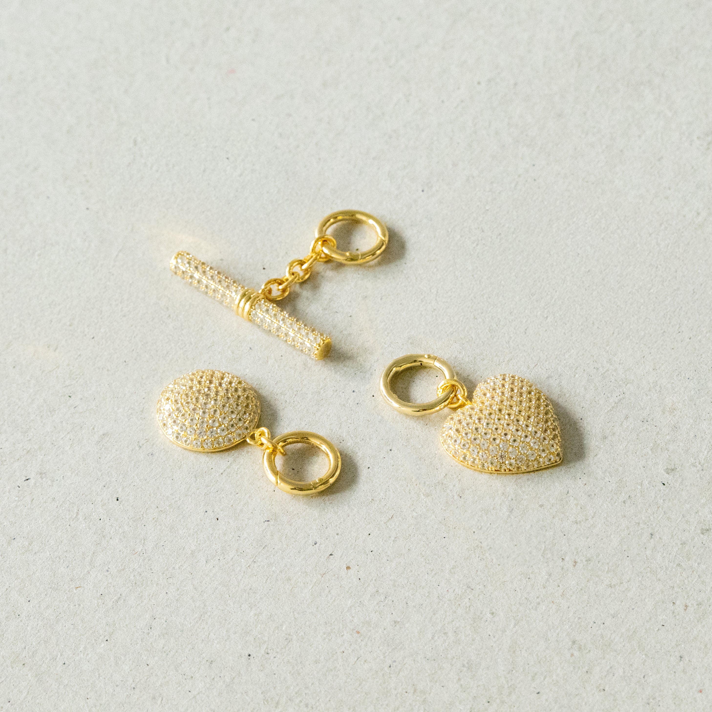Set of 3 pavé charms in gold vermeil - Set of 3 pavé charms in gold vermeil - The Future Rocks - 2