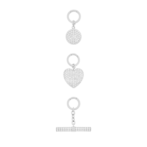 Set of 3 pavé charms in 925 sterling silver - Set of 3 pavé charms in 925 sterling silver -  The Future Rocks -    1