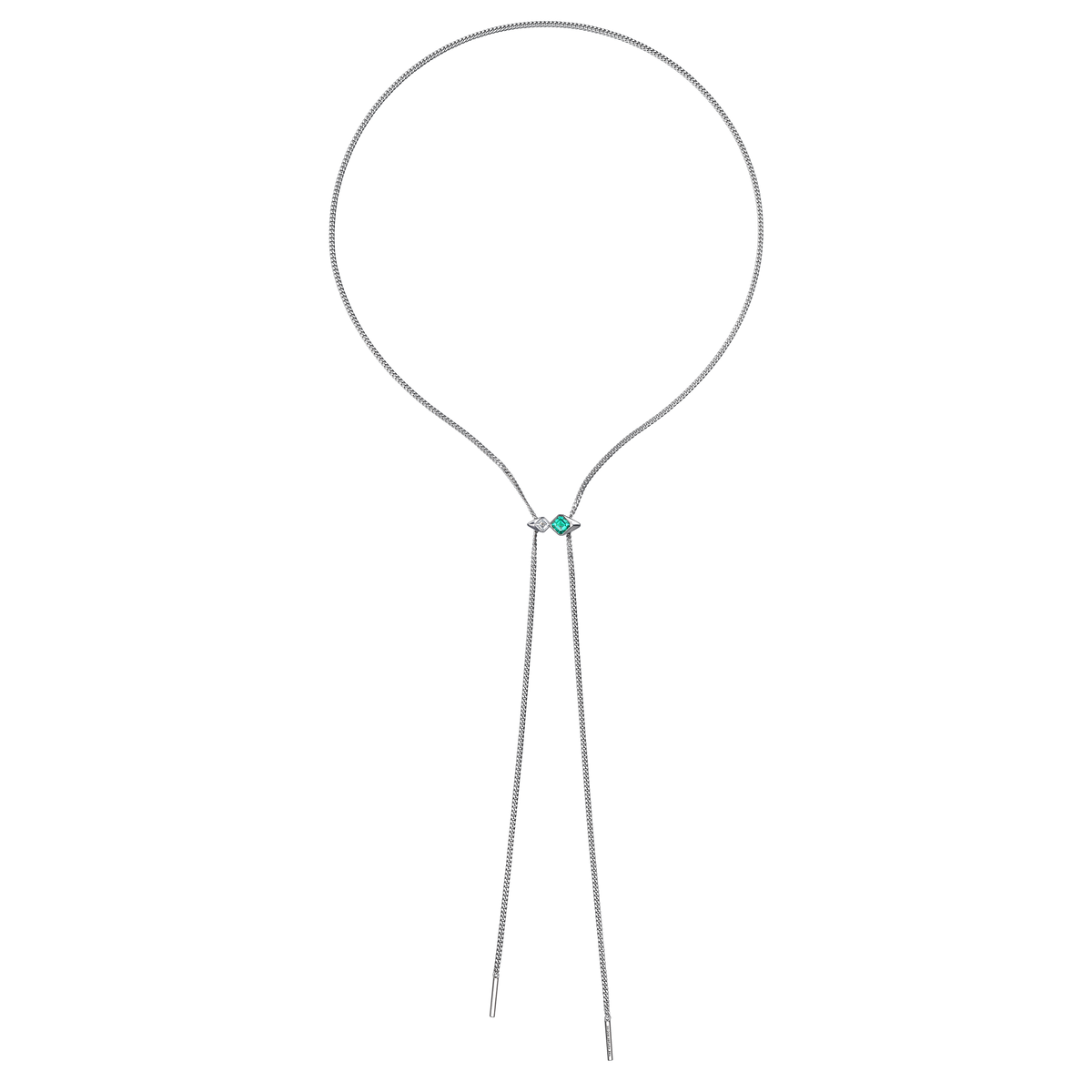 Nova adjustable chain necklace with emerald - Nova adjustable chain necklace with emerald - The Future Rocks - 2