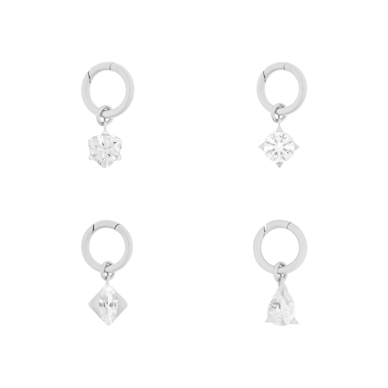 Set of 3 solitaire charms in 925 sterling silver - Set of 3 solitaire charms in 925 sterling silver -  The Future Rocks -    1