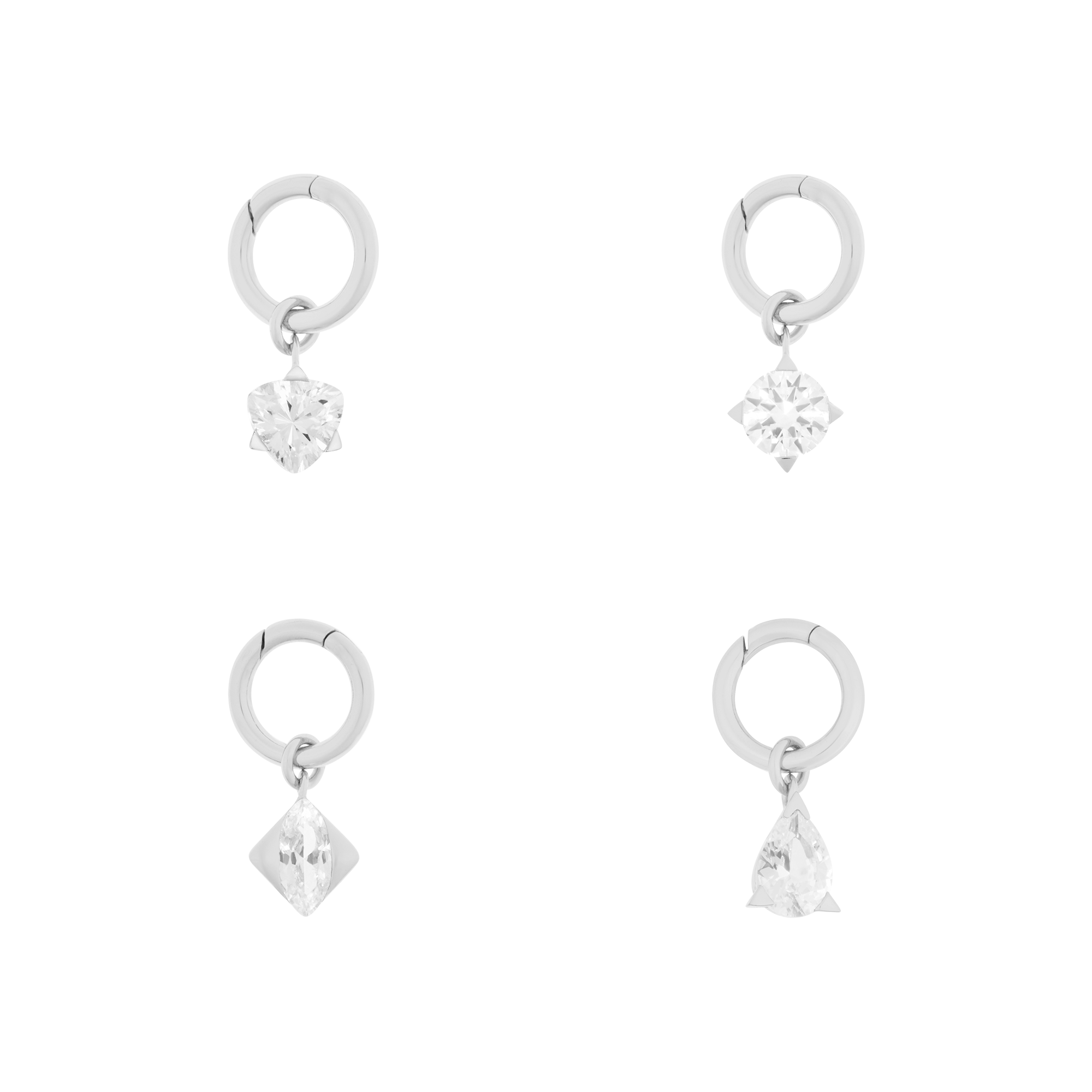 Set of 3 solitaire charms in 925 sterling silver - Set of 3 solitaire charms in 925 sterling silver -  The Future Rocks -    1
