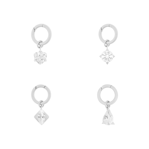 Set of 3 solitaire charms in 925 sterling silver - Set of 3 solitaire charms in 925 sterling silver -  The Future Rocks -    1