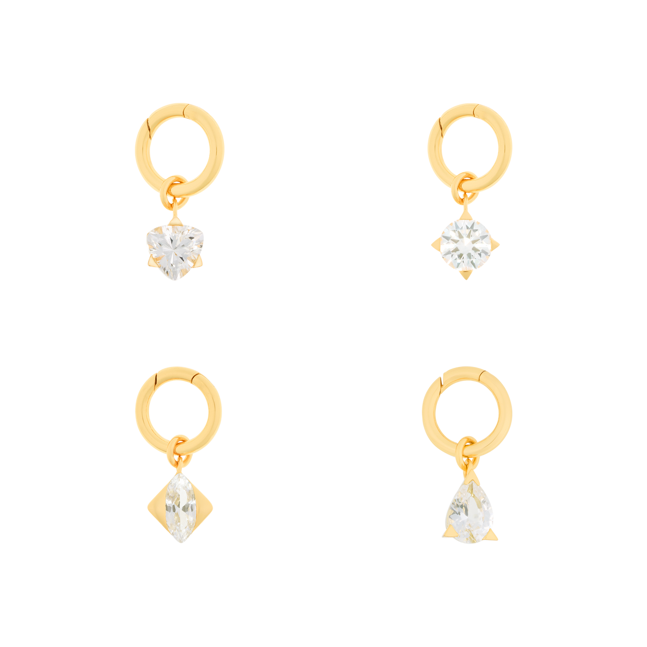 Set of 3 solitaire charms in gold vermeil - Set of 3 solitaire charms in gold vermeil -  The Future Rocks -    1