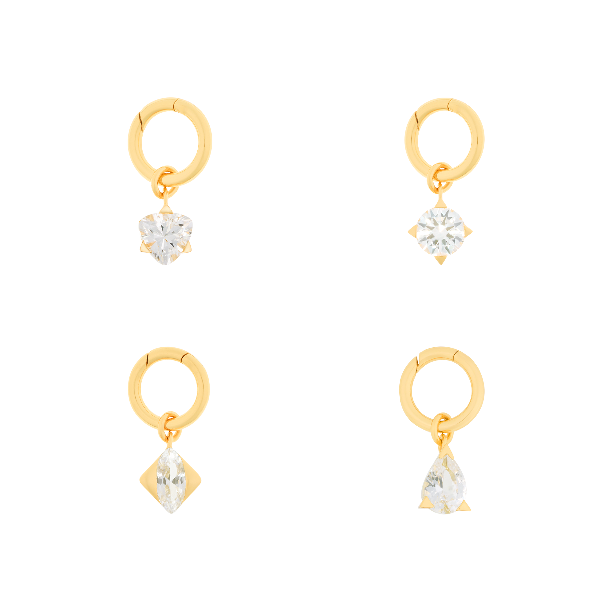 Set of 3 solitaire charms in gold vermeil - Set of 3 solitaire charms in gold vermeil -  The Future Rocks -    1