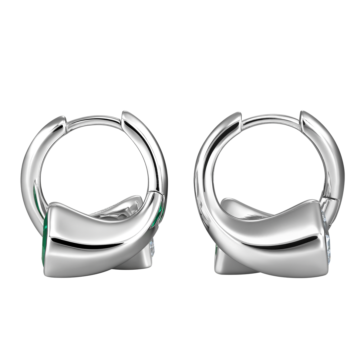 Nova reversible hoop earrings with lgd and emerald - Nova reversible hoop earrings with lgd and emerald - The Future Rocks - 2