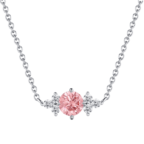 Round pink joy necklace - Round Cut Pink Diamond Necklace - The Future Rocks - 1