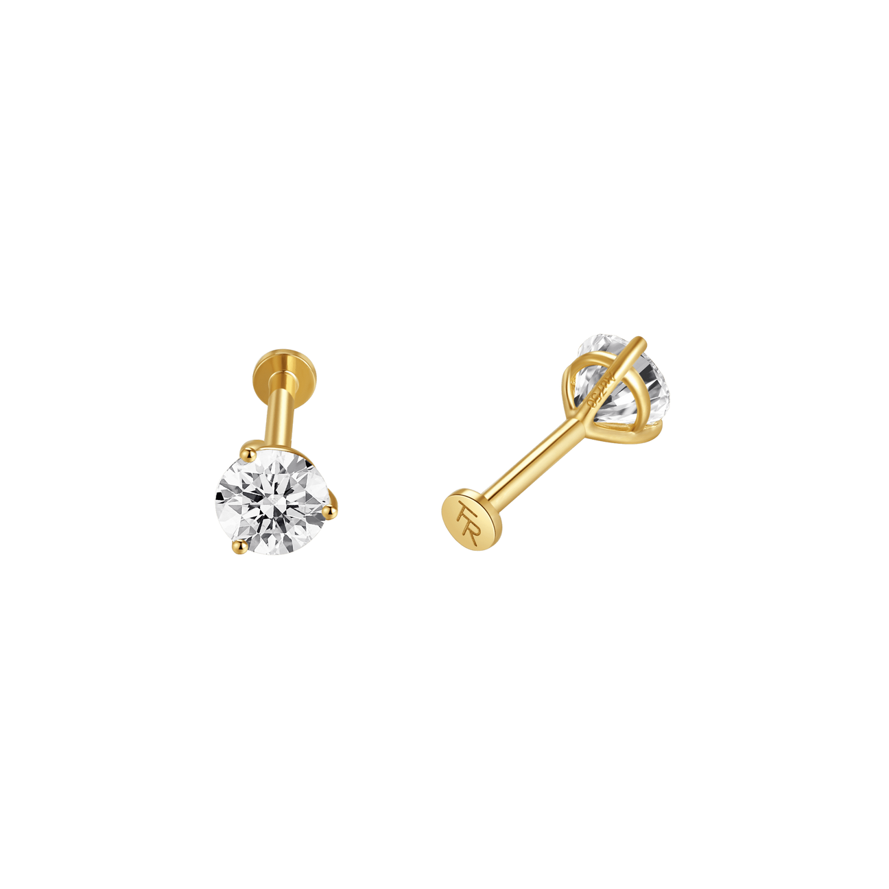 Round brilliant flatback earrings - Round brilliant flatback earrings -  The Future Rocks -    3