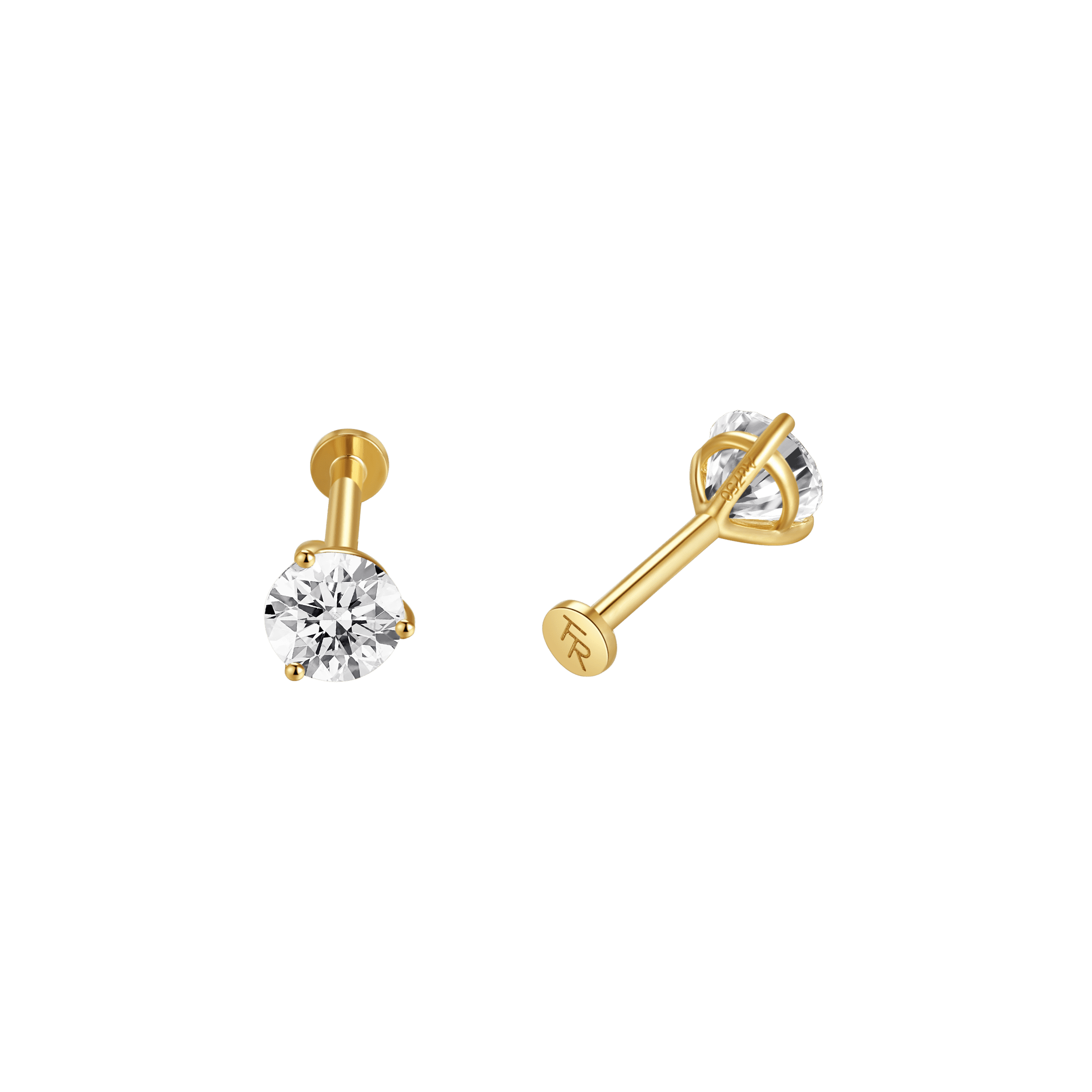 Round brilliant flatback earrings - Round brilliant flatback earrings -  The Future Rocks -    3