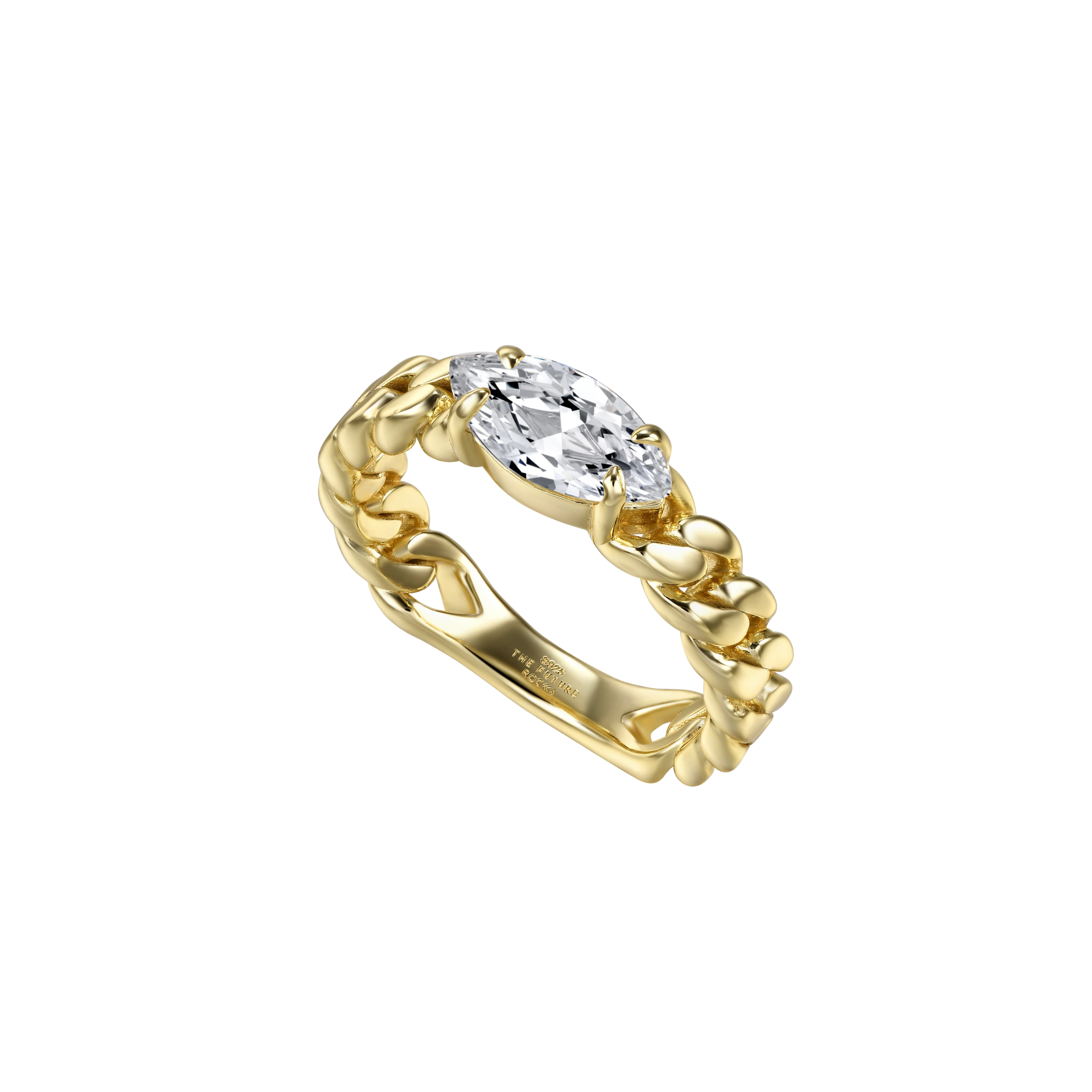 Glory marquise curb-link ring 1ct - Glory marquise curb-link ring 1ct -  The Future Rocks -    3