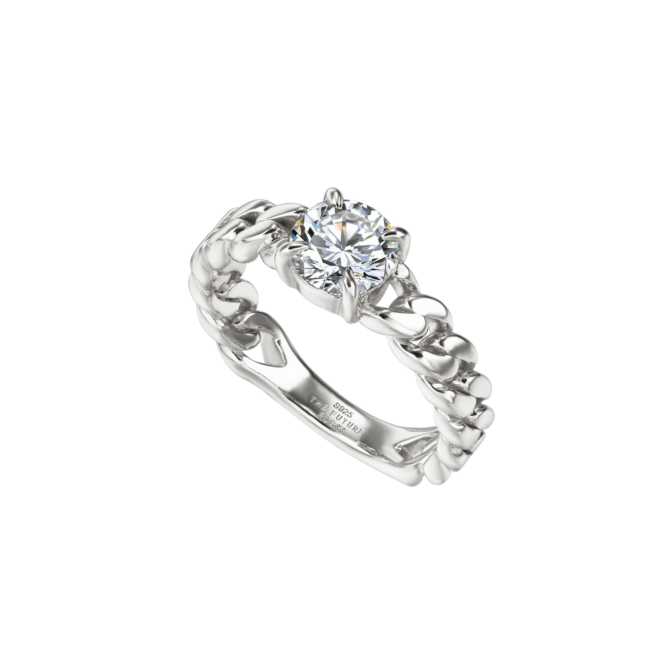 Grace round curb-link ring 1ct - Grace round curb-link ring 1ct -  The Future Rocks -    5