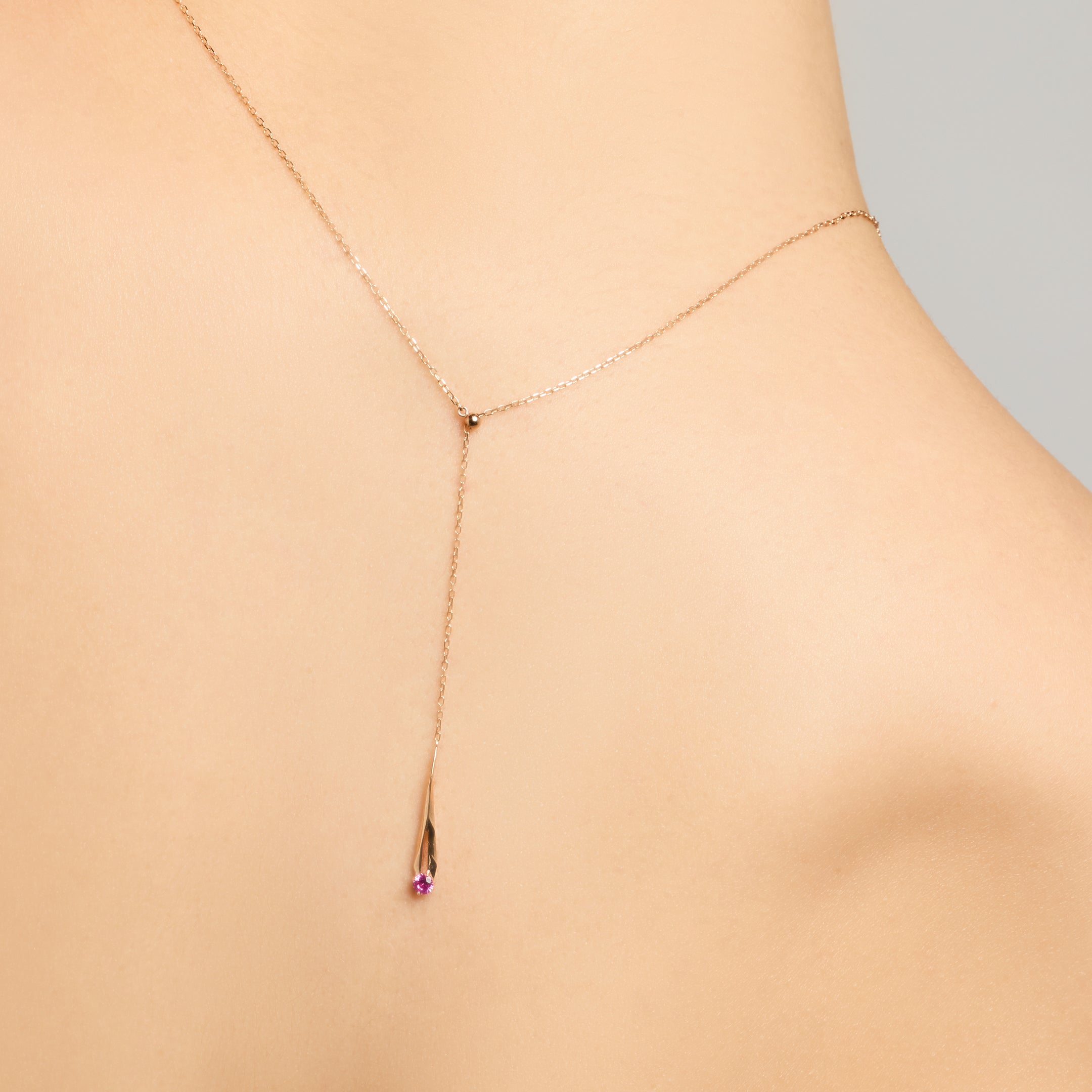 Meteor adjustable ruby lariat necklace - Meteor adjustable ruby lariat necklace -  The Future Rocks -    2