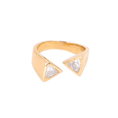  Triangle open ring - Triangle Diamond Open Ring -  The Future Rocks  -    1 