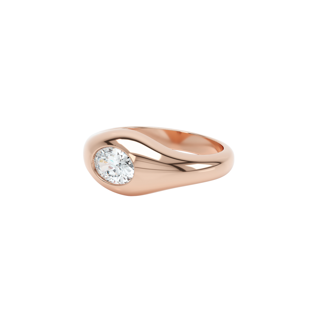Curve diamond signet ring - Curve diamond signet ring -  The Future Rocks -    2