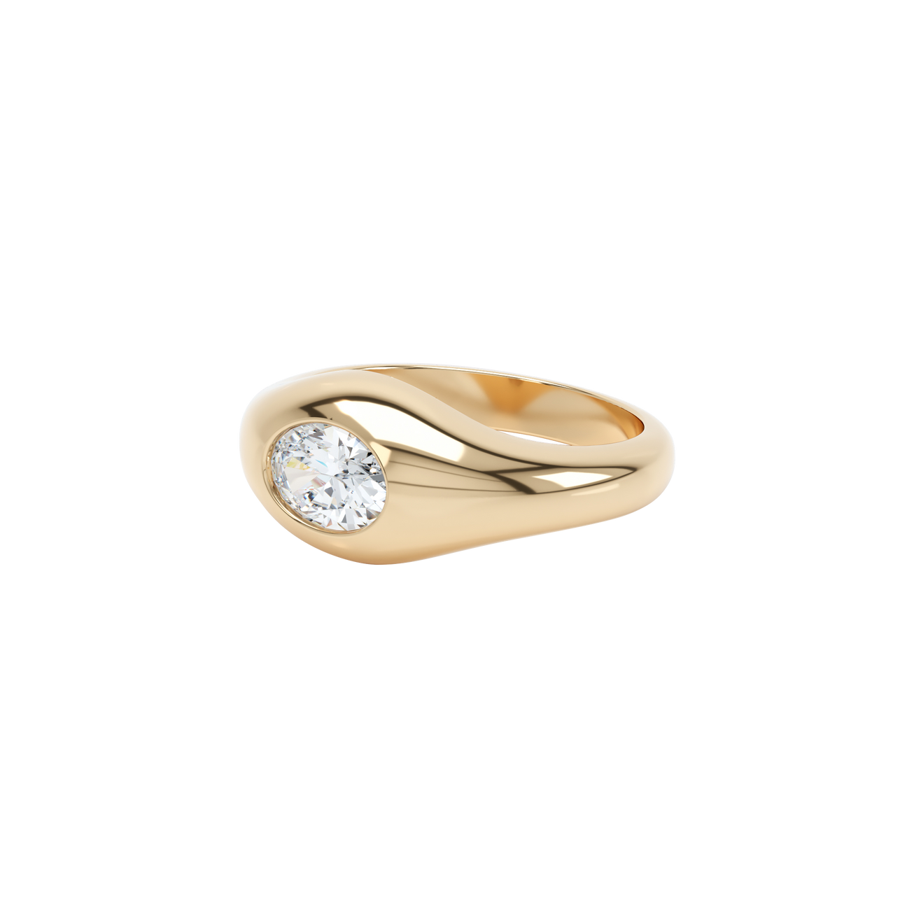 Curve diamond signet ring - Curve diamond signet ring -  The Future Rocks -    1