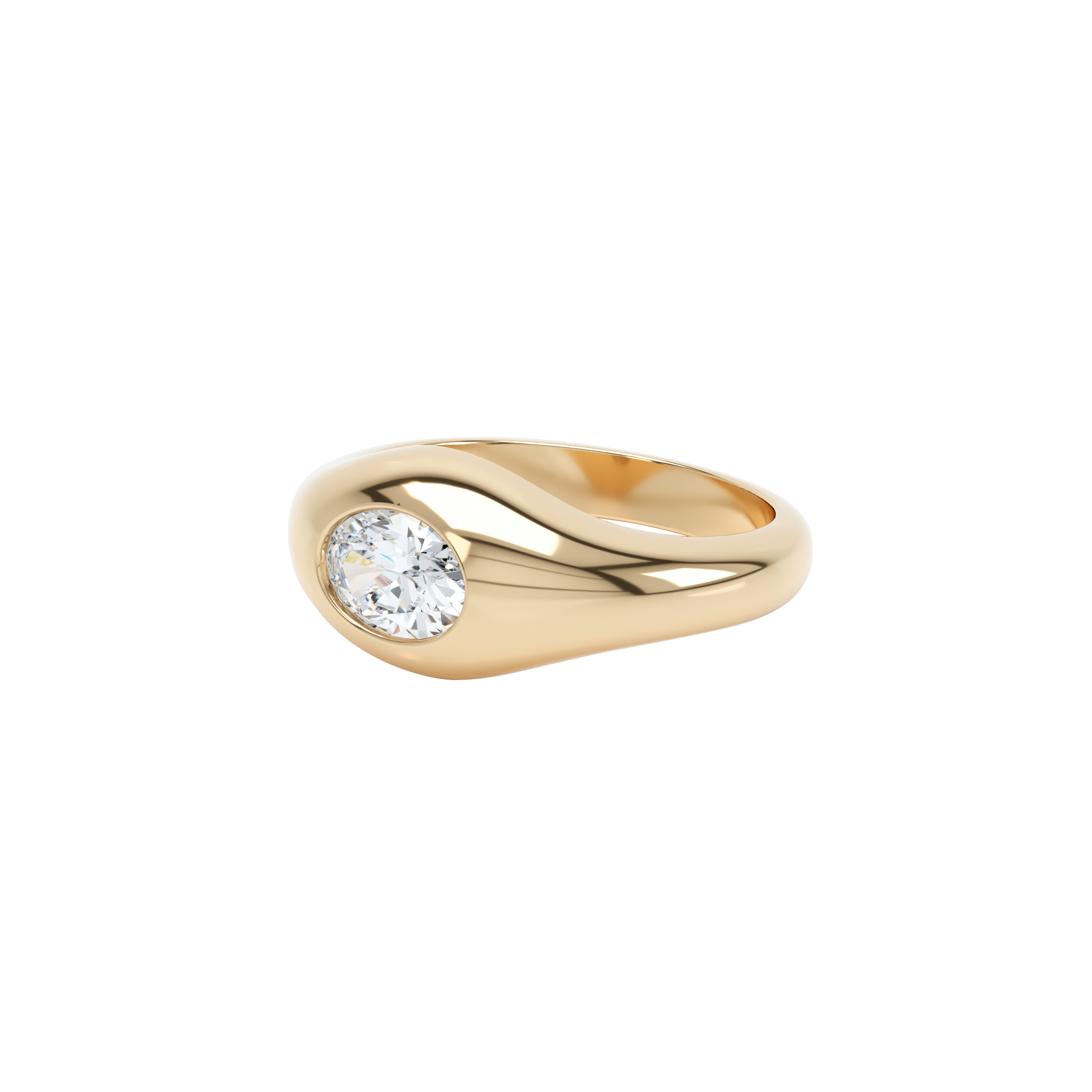 Curve diamond signet ring - Curve diamond signet ring -  The Future Rocks -    1