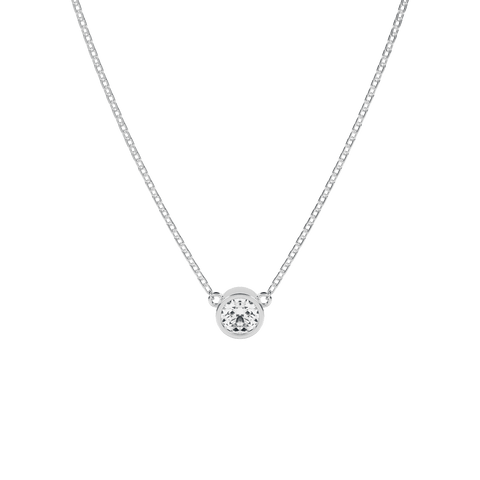  Koh necklace - Lab-Grown Diamond Solitaire Bezel Necklace -  The Future Rocks  -    3 