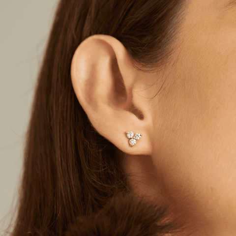  Lerala earrings - Three Stone Lab-Grown Diamond Earrings -  The Future Rocks  -    4 
