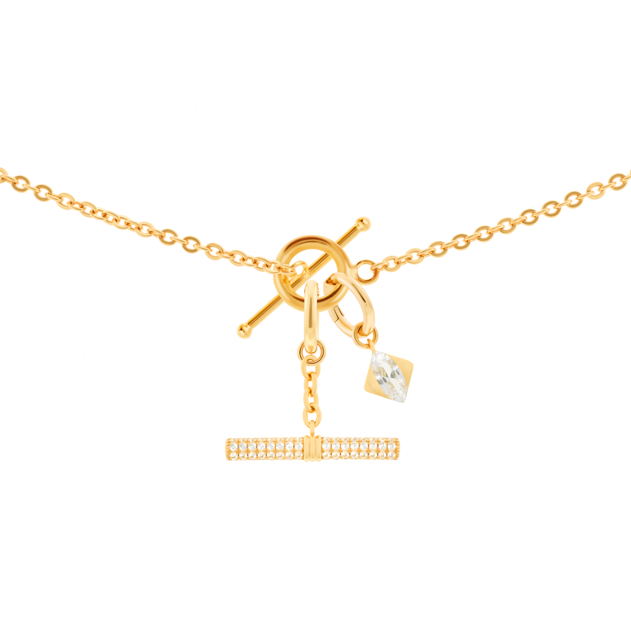 Gaia necklace with 2 charms in gold vermeil - Gaia necklace with 2 charms in gold vermeil -  The Future Rocks -    1