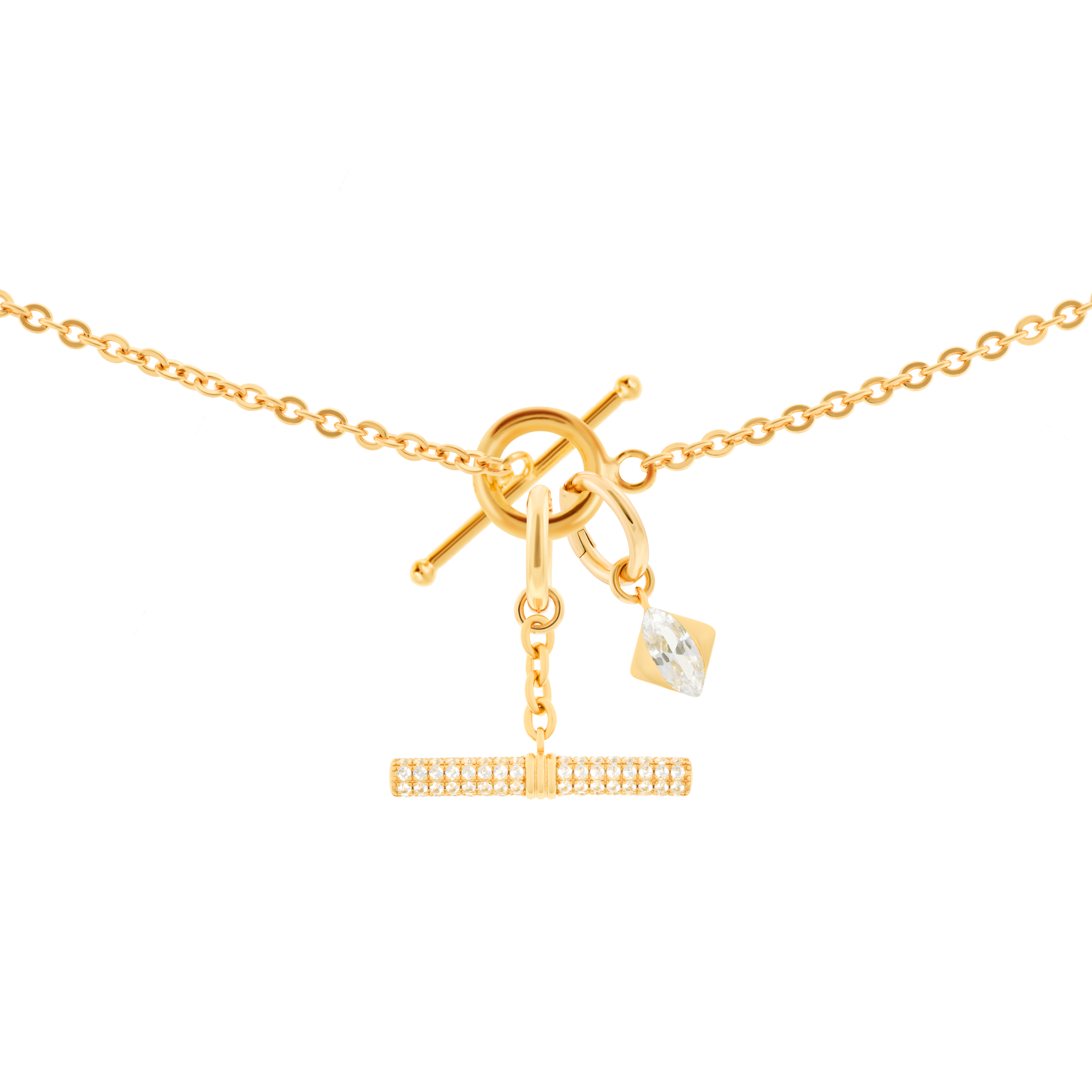 Gaia necklace with 2 charms in gold vermeil - Gaia necklace with 2 charms in gold vermeil -  The Future Rocks -    1