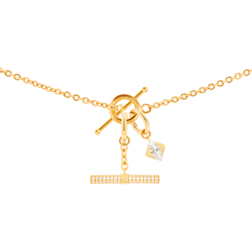 Gaia necklace with 2 charms in gold vermeil - Gaia necklace with 2 charms in gold vermeil -  The Future Rocks -    1