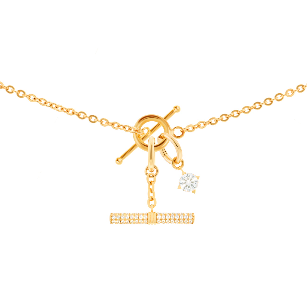 Gaia necklace with 2 charms in gold vermeil - Gaia necklace with 2 charms in gold vermeil -  The Future Rocks -    3