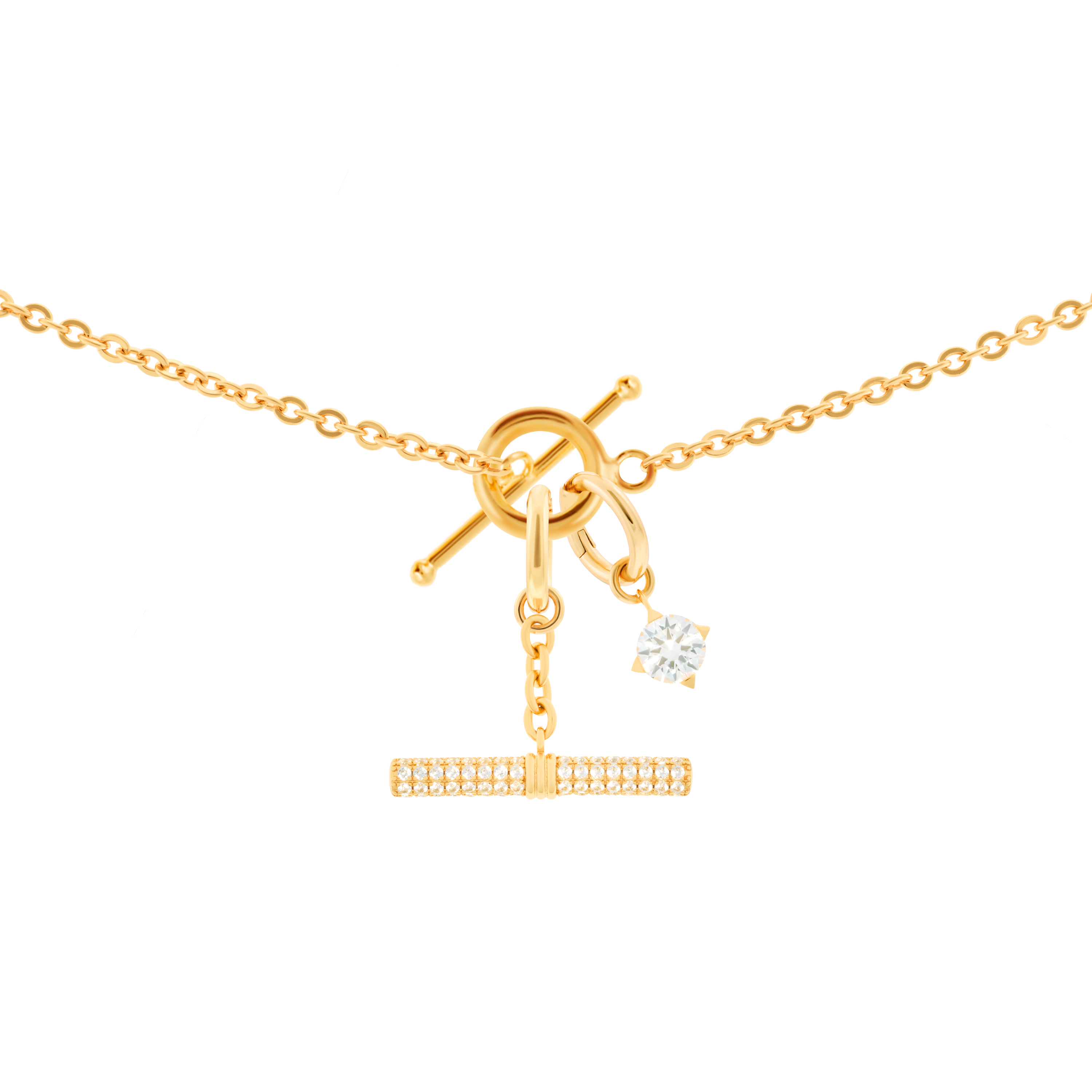 Gaia necklace with 2 charms in gold vermeil - Gaia necklace with 2 charms in gold vermeil -  The Future Rocks -    3