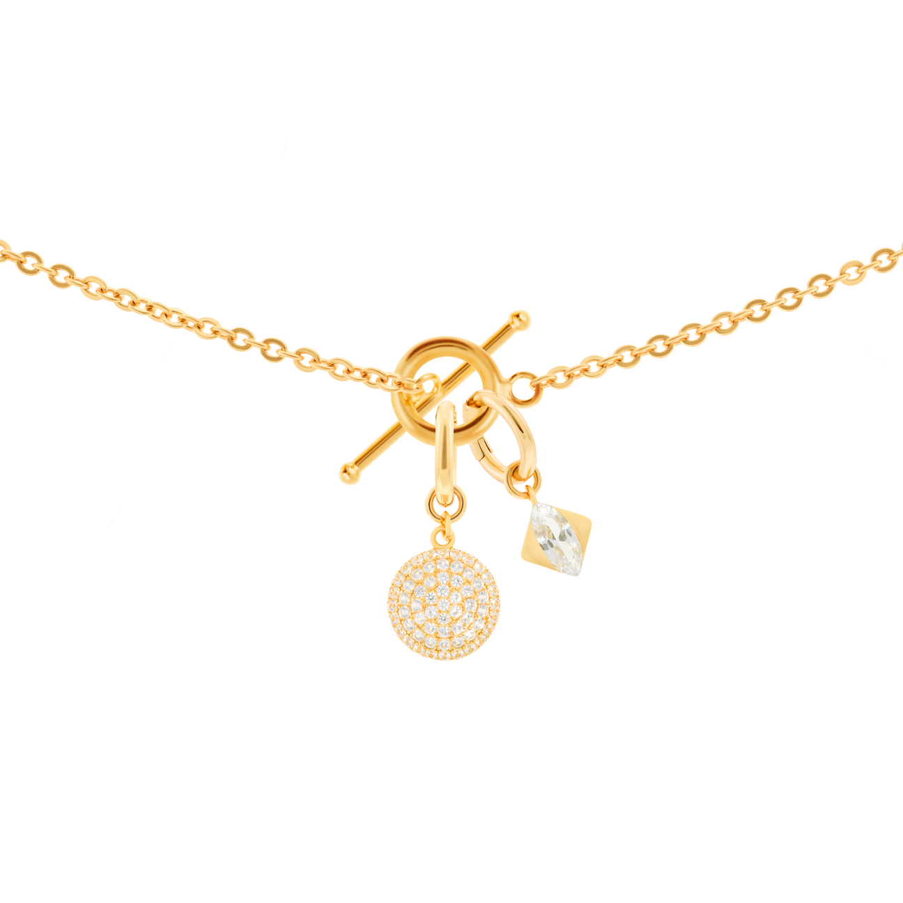 Gaia necklace with 2 charms in gold vermeil - Gaia necklace with 2 charms in gold vermeil -  The Future Rocks -    9