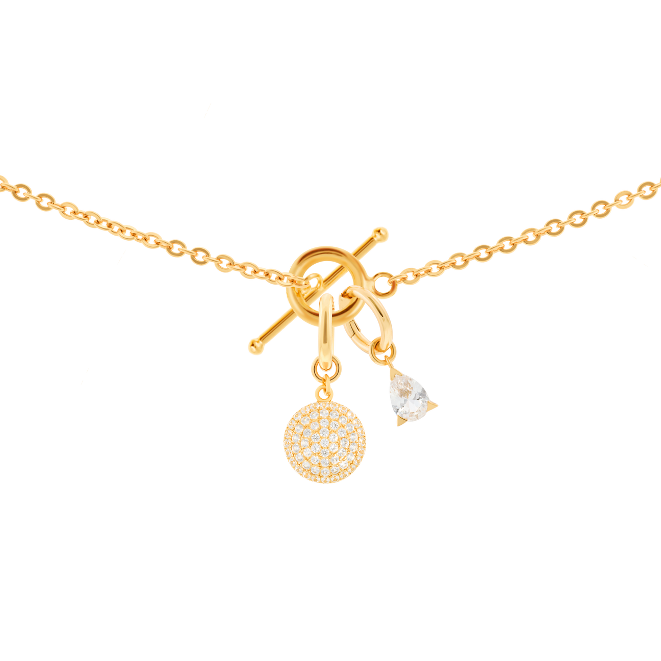 Gaia necklace with 2 charms in gold vermeil - Gaia necklace with 2 charms in gold vermeil -  The Future Rocks -    10