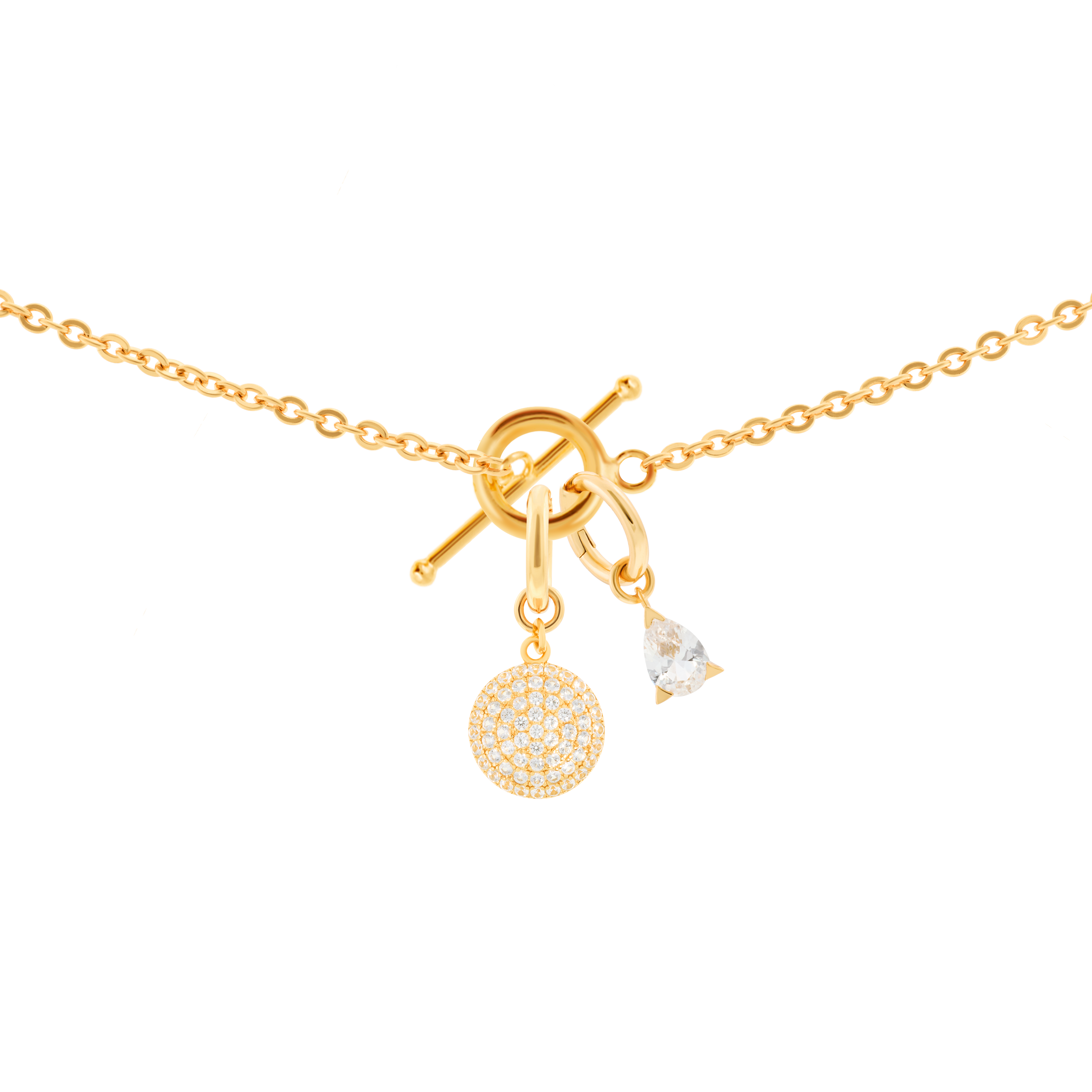 Gaia necklace with 2 charms in gold vermeil - Gaia necklace with 2 charms in gold vermeil -  The Future Rocks -    10