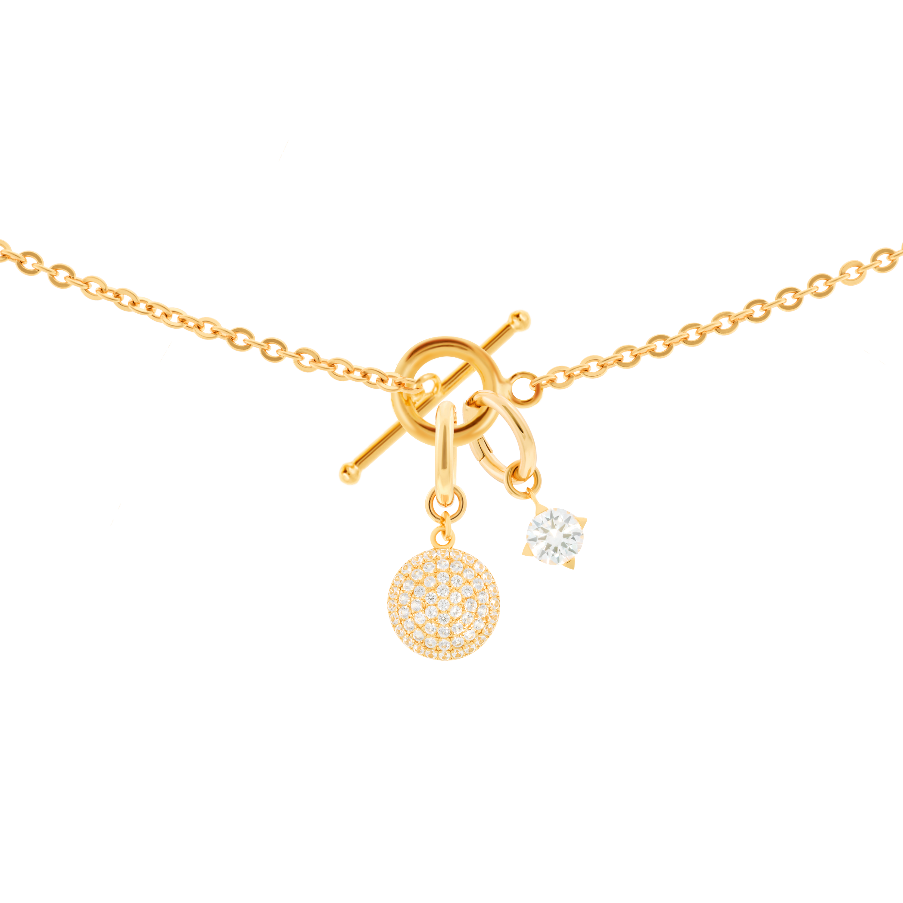 Gaia necklace with 2 charms in gold vermeil - Gaia necklace with 2 charms in gold vermeil -  The Future Rocks -    11