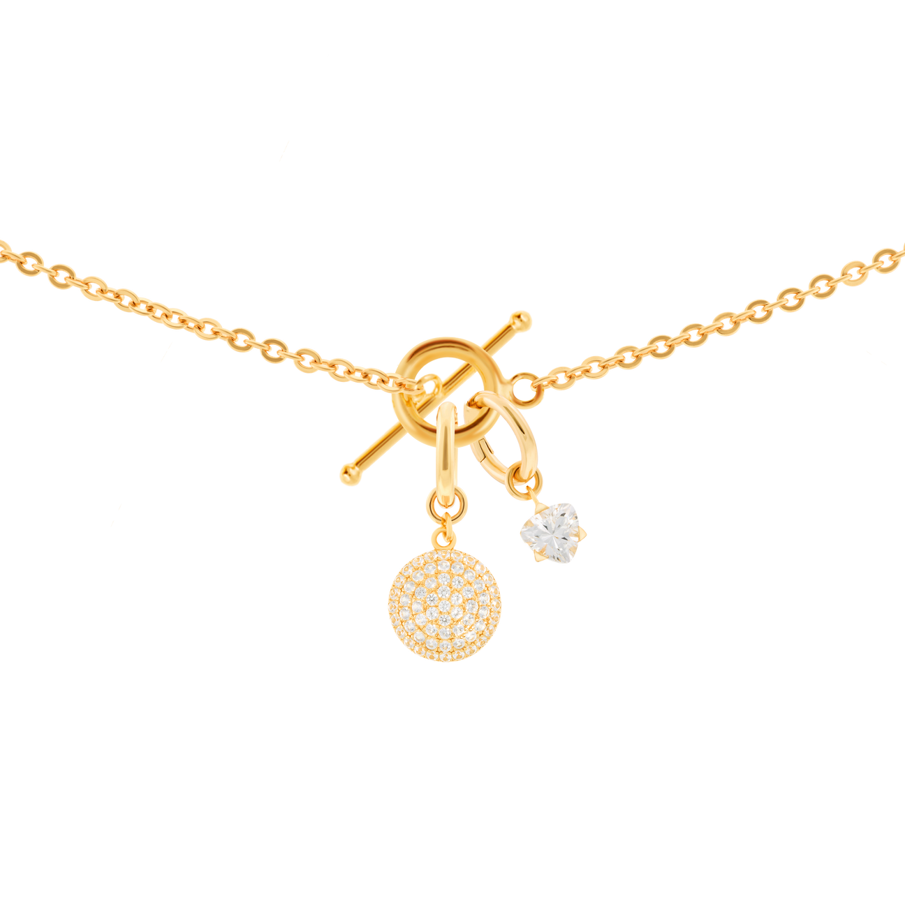 Gaia necklace with 2 charms in gold vermeil - Gaia necklace with 2 charms in gold vermeil -  The Future Rocks -    12