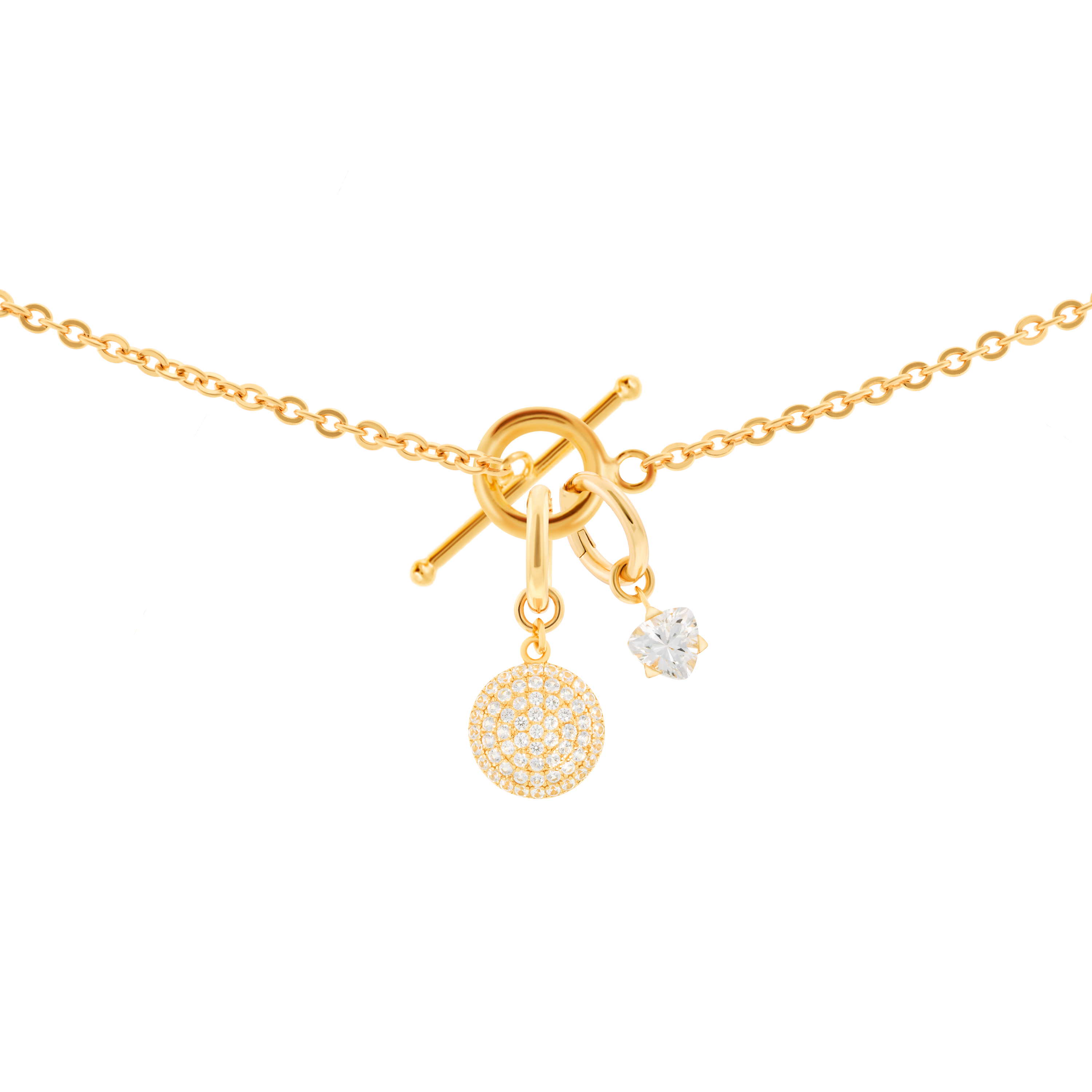 Gaia necklace with 2 charms in gold vermeil - Gaia necklace with 2 charms in gold vermeil -  The Future Rocks -    12