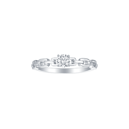 Linking love round solitaire chain ring - Linking love round solitaire chain ring -  The Future Rocks -    1
