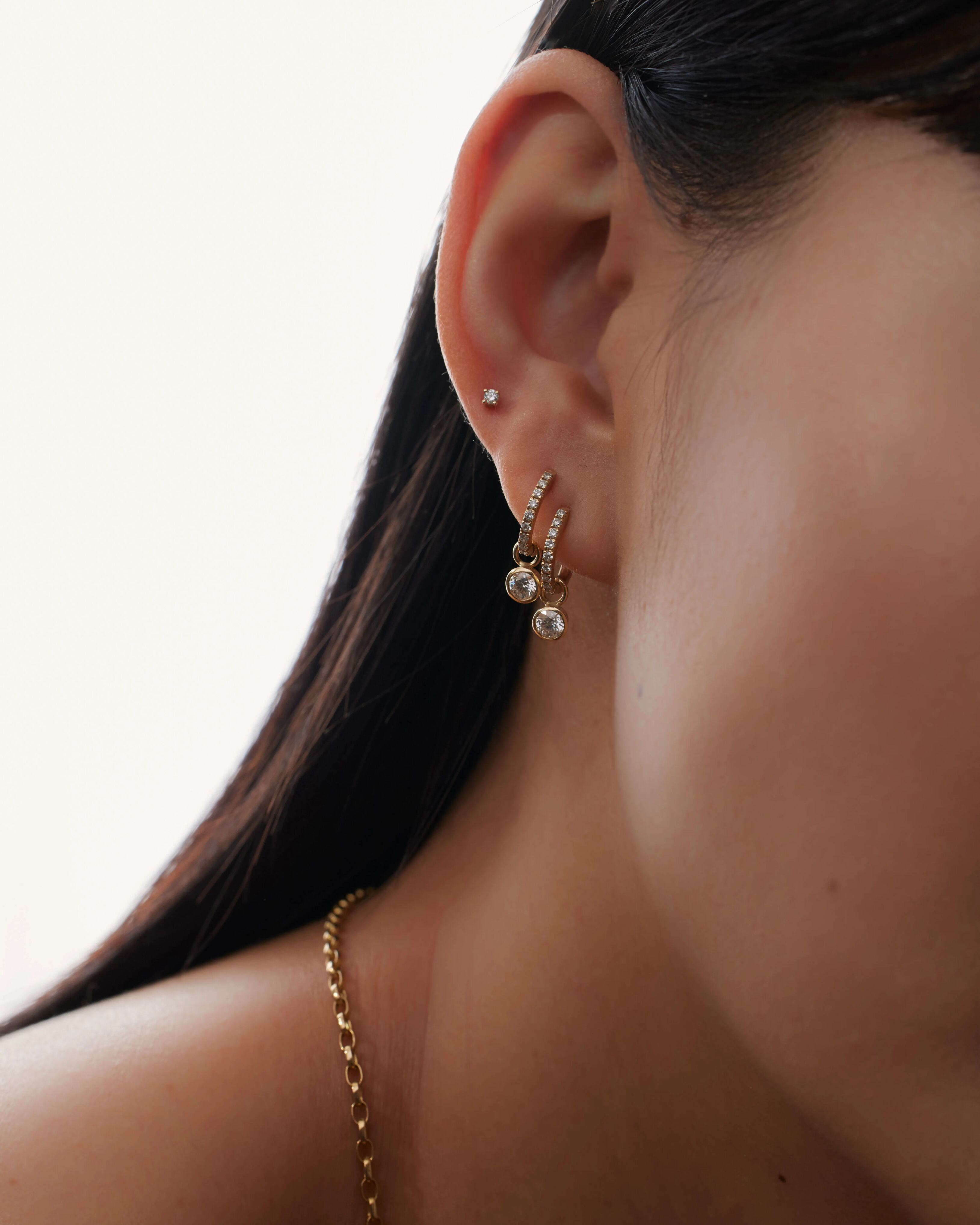 Round diamond earring charm - Round diamond earring charm -  The Future Rocks -    4