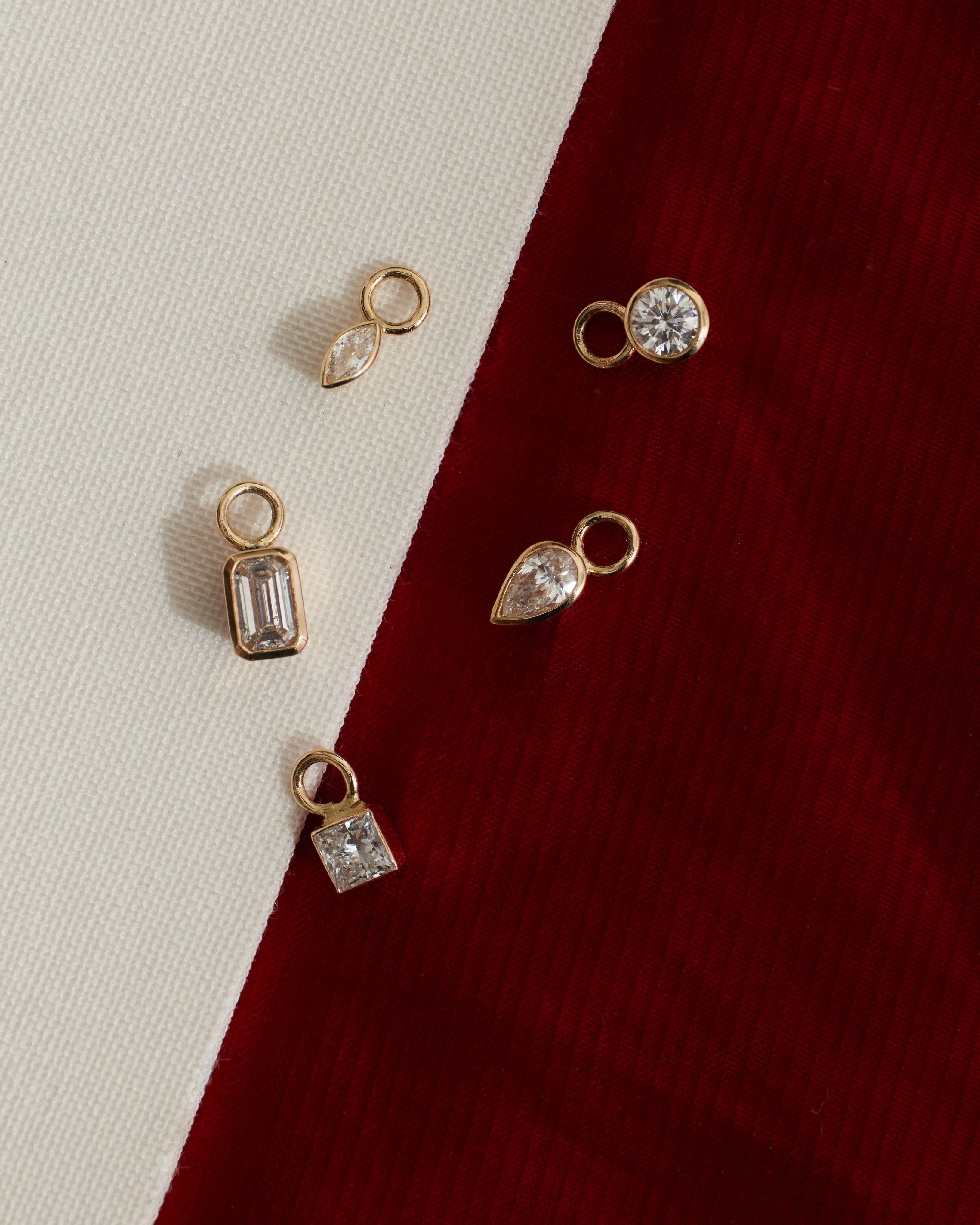 Square diamond earring charm - Square diamond earring charm -  The Future Rocks -    10