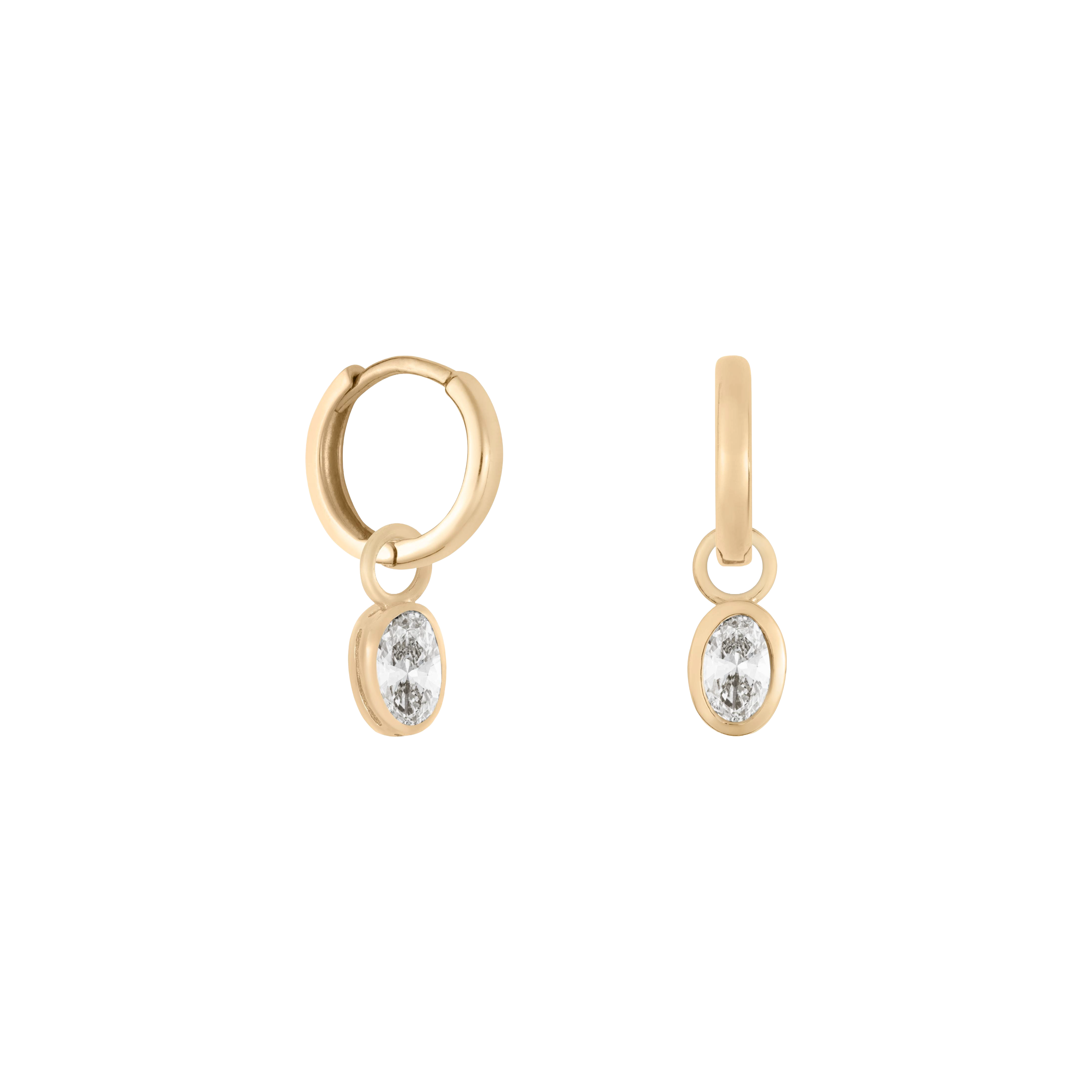 Oval diamond earring charm - Oval diamond earring charm -  The Future Rocks -    3