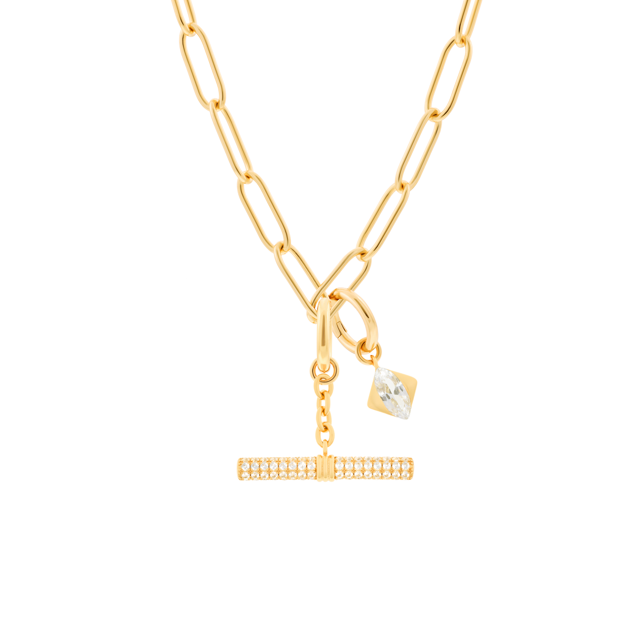 Phoebe necklace with 2 charms in gold vermeil - Phoebe necklace with 2 charms in gold vermeil -  The Future Rocks -    1