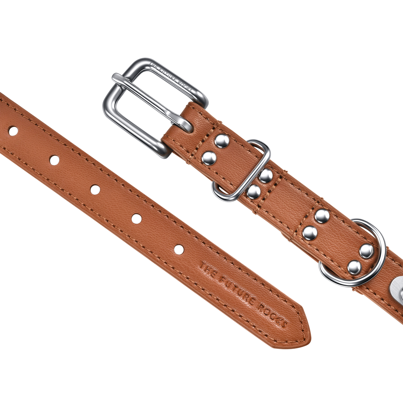 Brown pet collar, leash and 1 charm | セット