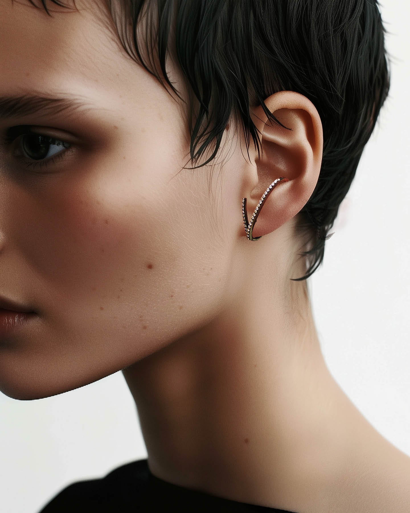 Black romance earrings - Black Rhodium Diamond Earrings - The Future Rocks - 2